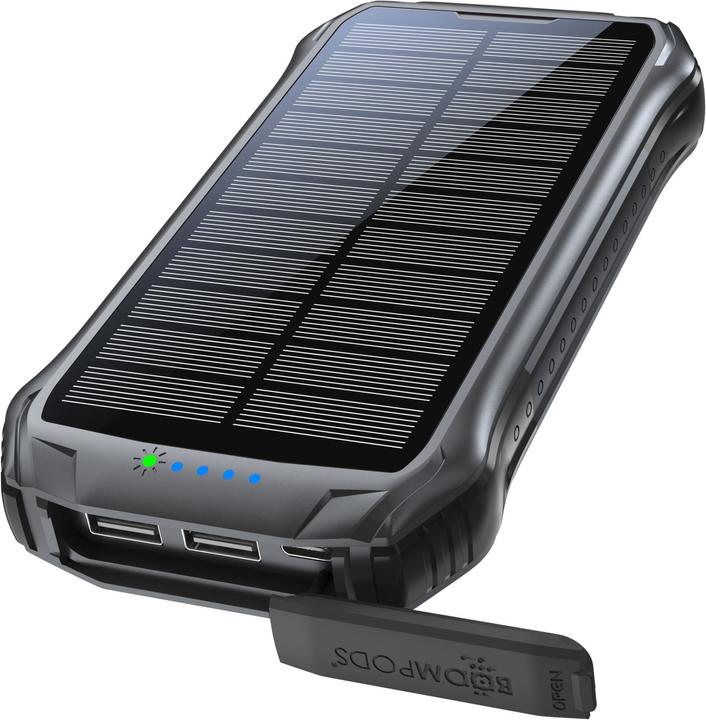 Produktbild Boompods Neutron Solar Powerbank 10.000mAh schwarz (10000 mAh, 37 Wh)