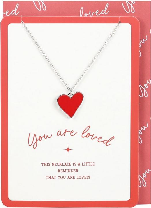 Produktbild Something Different Herz Halskette und Karte You Are Loved Set Legierung Papier Emaille (100% synthetisches Material)
