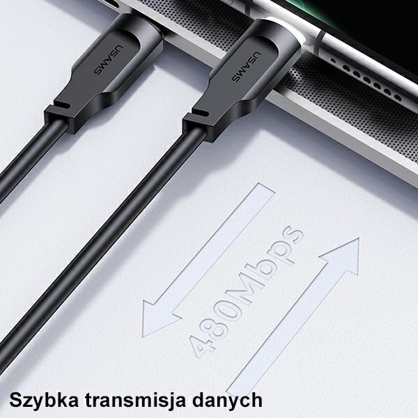 Produktbild Usams Ladekabel Typ-C zu Typ-C - Schwarz (1.20 m, USB 3.2 Gen 1)