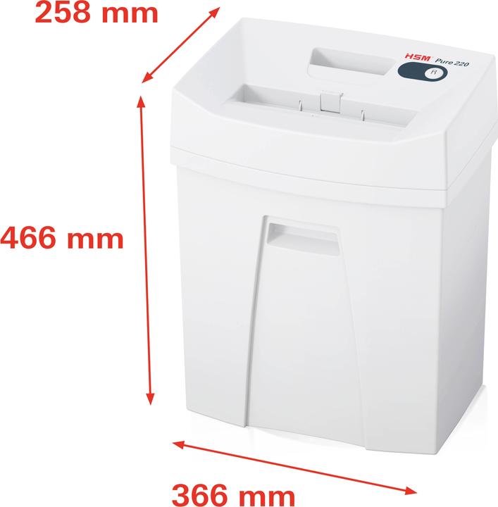 Produktbild HSM Aktenvernichter Pure 2320111 weiss 220/3,9mm (Streifenschnitt)