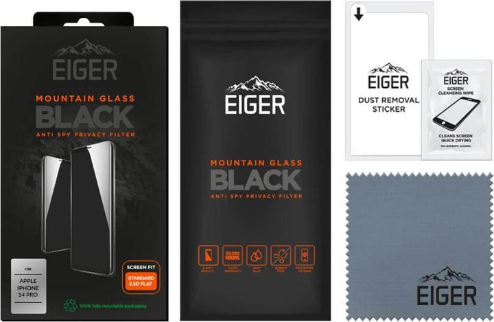 Image du produit Eiger Mountain Glass Black (1 pièce(s), Apple iPhone 14 Pro)