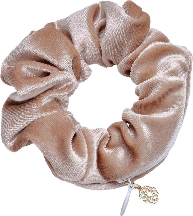 Trisa Body Mind and Soul Scrunchie Yoga Samt Reisverschluss Beige