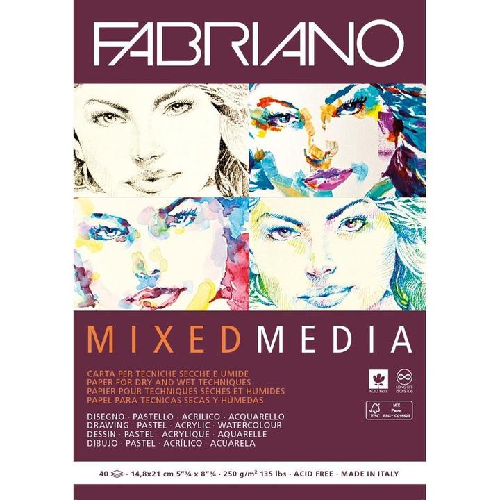Image du produit Fabriano Bloc de peinture Mixed Media A5, 40 feuilles (A5)