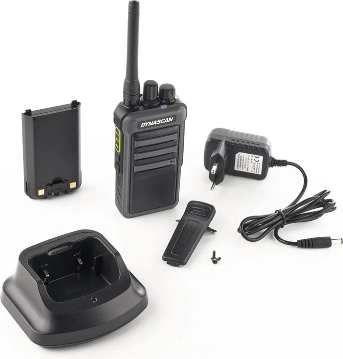 Actual product image Dynascan Radio PMR 446 portable PNI, 446 MHz, 8 CH, VOX, scrambler, 1750 mAh, hidden display