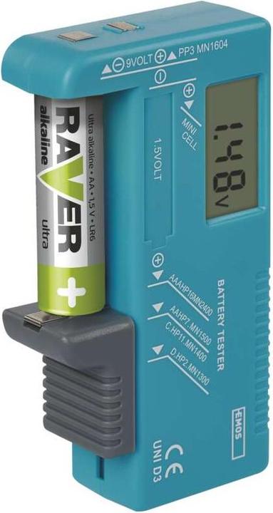 Produktbild Emos Batterieprüfgerät AA, AAA, C, D, 9V, Knopfzellen