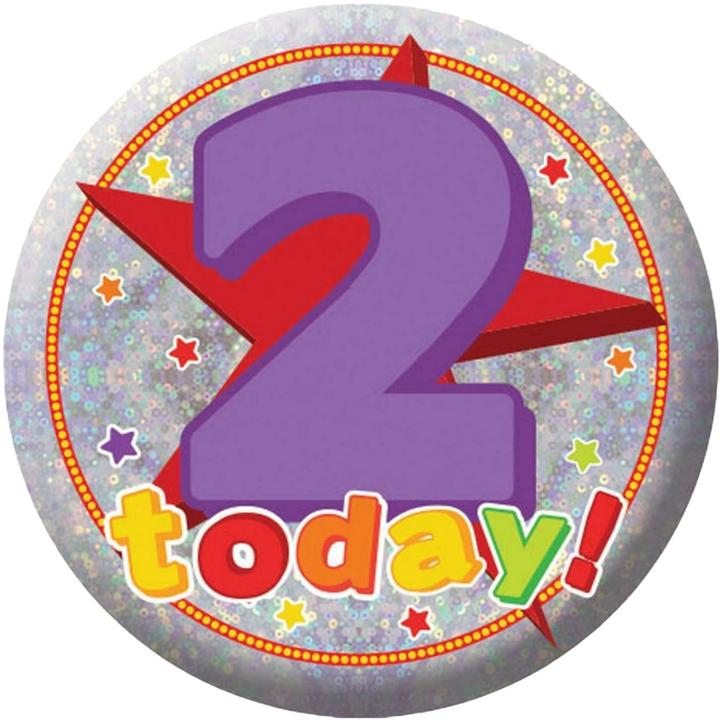 Actual product image Amscan Holographic 2nd Birthday Party Badge