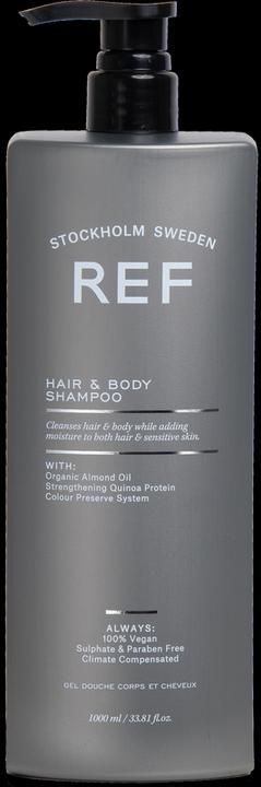 Actual product image Ref. REF Hair & Body Shampoo 1000 ml (1000 ml, Liquid shampoo)