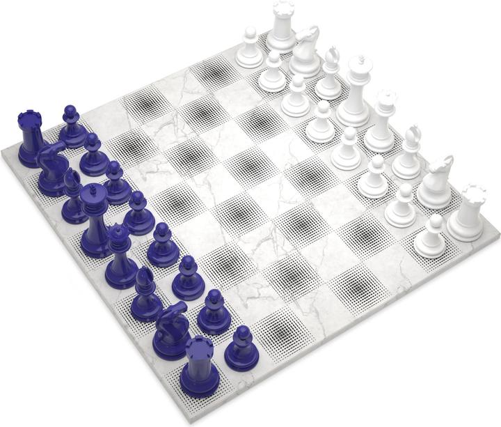 Actual product image Skyline Chess Chess Game - Wooden Series - Blue Vs White (with Marble Gradient Square)