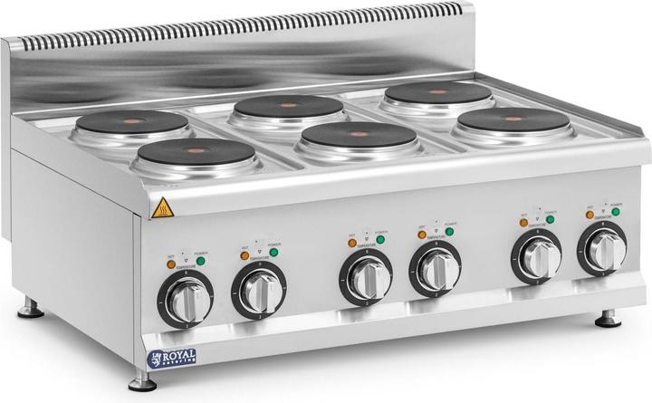 Actual product image Royal Catering Commercial Electric Cooker - 12 kW - 6 plates - 90 x 65 cm - Pro 650 Series -