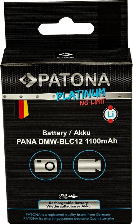 Actual product image Patona Platinum battery for Panasonic DMW-BLC12 FZ2000 (Rechargeable battery)