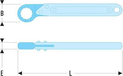 Actual product image Facom Openend ratchet ring wrench (24 mm)