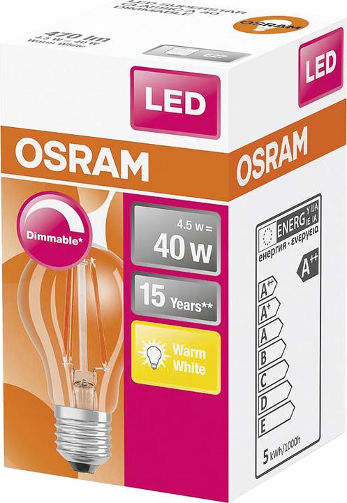 Produktbild Osram Led Retrofit Classic A (E27, 4.50 W, 470 lm, 1 x, F)