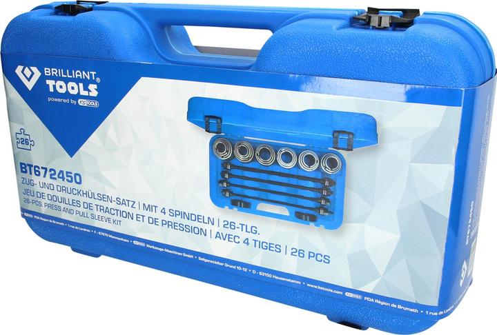 Produktbild Brilliant Tools Zug- und Druckhülsen-Satz | mit 4 Spindeln | 26-tlg.