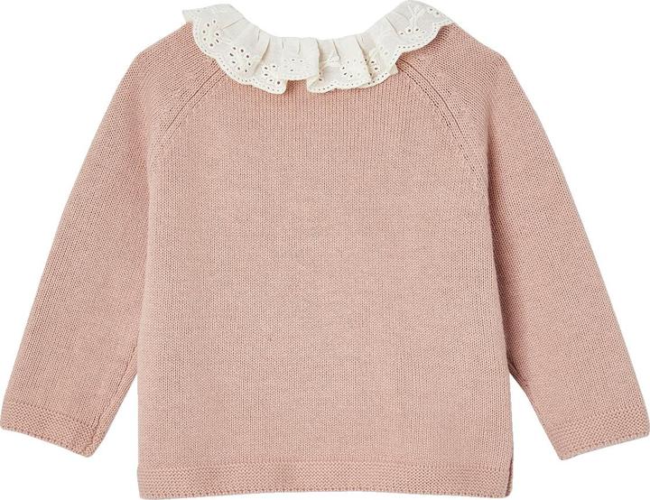 Vertbaudet Baby Wickelpullover, Kragen mit Lochstickerei