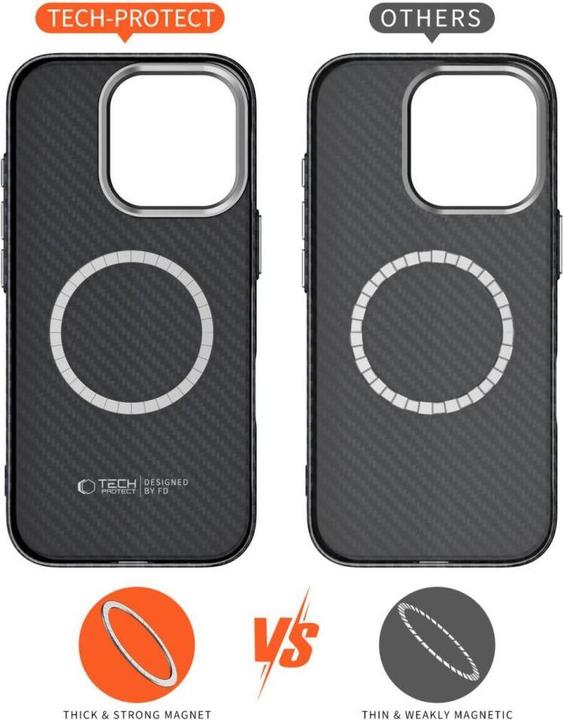 Produktbild 4Kom Ion Carbon MagSafe iPhone 16 Case - Black/Grey (Apple iPhone 16)