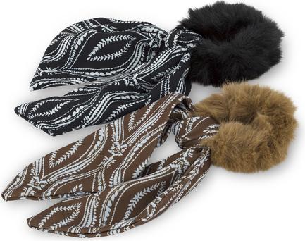 Produktbild Trisa Hair - Fake Fur Scrunchie, black brown (Haargummi)