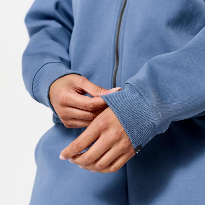 Actual product image Domyos Bomberjacke mit Reissverschluss Damen blau mit weiss (L)