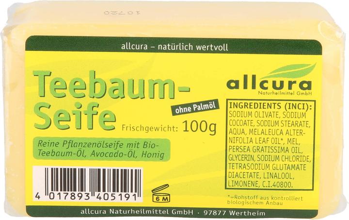 Actual product image Allcura Tea Tree Soap, 1 pc. bar of soap