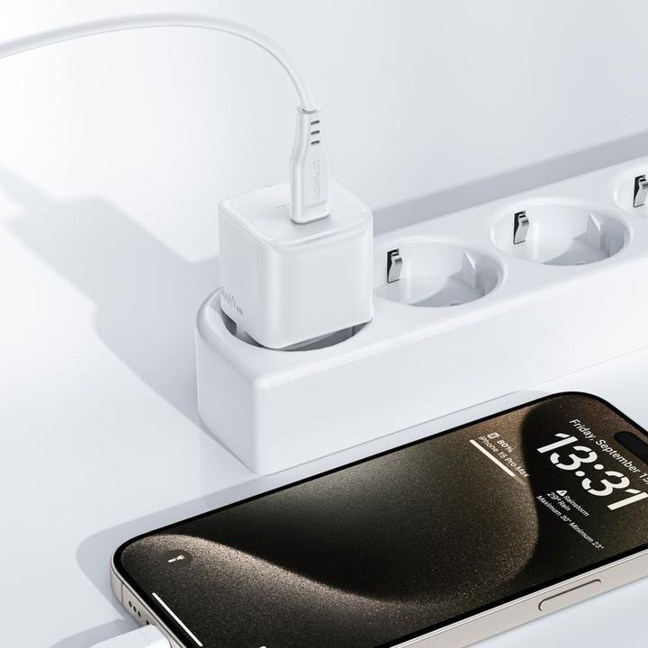 Immagine prodotto Acefast Caricatore da muro A73 Mini PD 20W GaN + cavo USB-C - bianco (20 W)