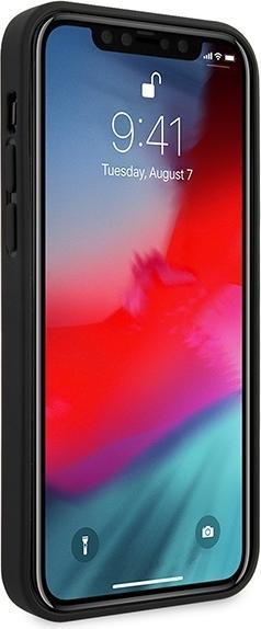 Actual product image BMW M Hard Case PU Triangles+ Tricolor Line for Apple iPhone 12 12 Pro - black (Apple iPhone 12 Pro, Apple iPhone 12)