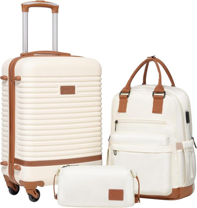 Image du produit Coolife 3-teiliges Handgepäck-Set mit Rucksack und Kulturbeutel (Bagage à main (jusqu'à 50l))