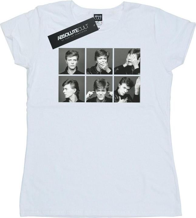 Actual product image David Bowie Womens/Ladies Photo Collage Cotton T-Shirt (XXL)