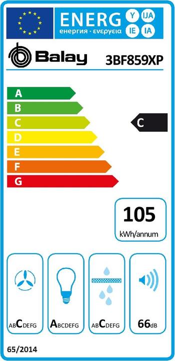 Label énergétique Balay 3BF859XP (Hotte à tiroir)
