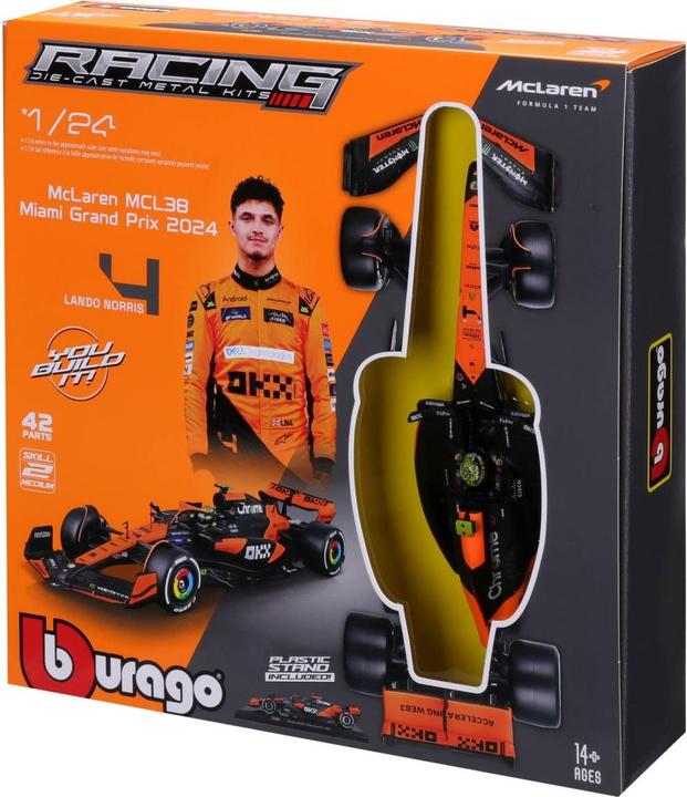 Produktbild Bburago McLaren F1 MCL38 1/24 Kit Norris 2024