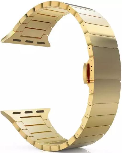 Actual product image Ferryxpress Elegant Aluminium Bracelet for Watch (42/44/45/49mm) - Gold (42 mm, 44 mm, 45 mm, 49 mm, Aluminium)