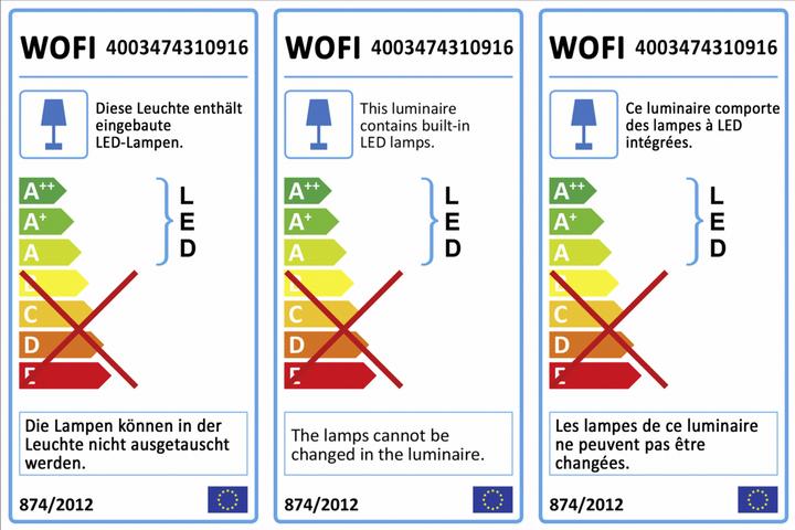 Energie-Label Wofi LED Deckenleuchte LIV 44W fest 3400lm (3400 lm)
