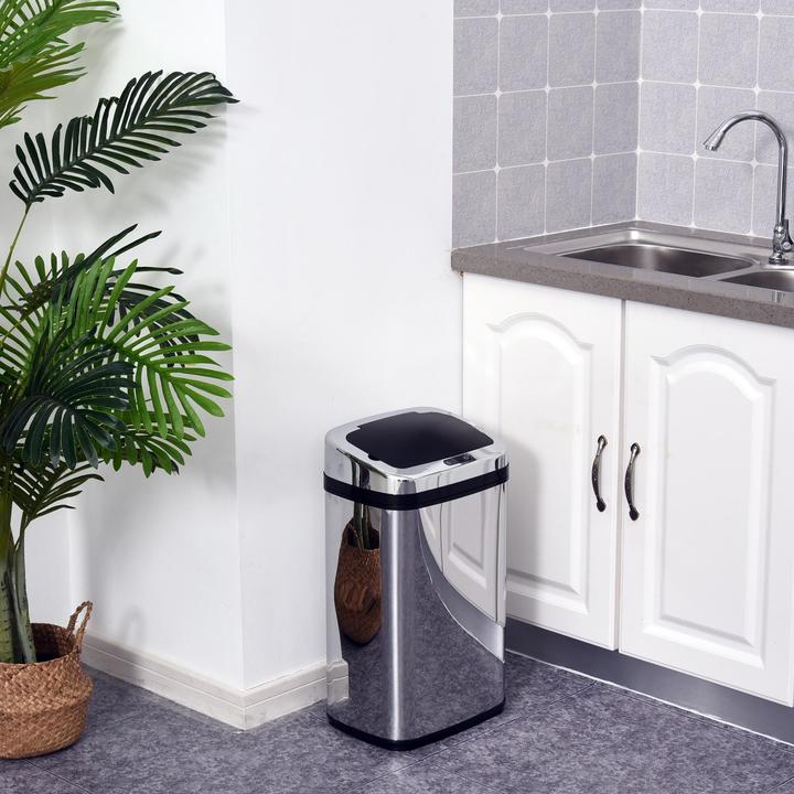 Produktbild Swisshandel24 Mülleimer Abfalleimer IR Sensor mit/ohne Inneneimer Edelstahl rund viereckig (30L/viereckig) (30 l)