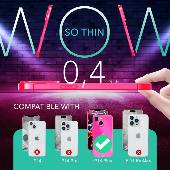 Produktbild Nalia Klar Transparente Neon Silikon Hülle (Apple iPhone 14 Plus)