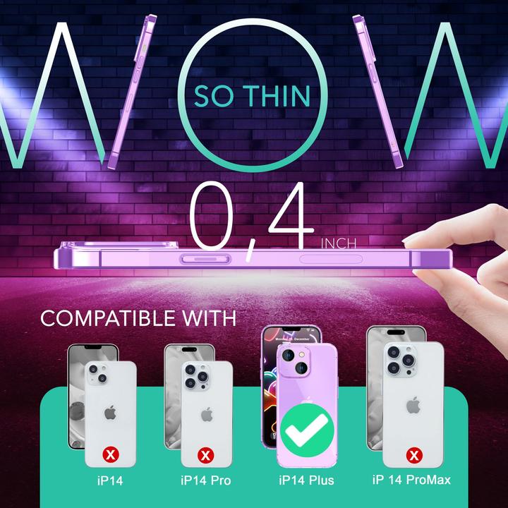 Produktbild Nalia Klar Transparente Neon Silikon Hülle (Apple iPhone 14 Plus)