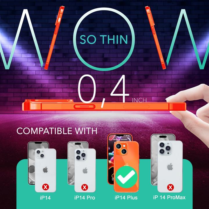 Immagine prodotto Nalia Copertura in silicone trasparente al neon (Apple iPhone 14 Plus)