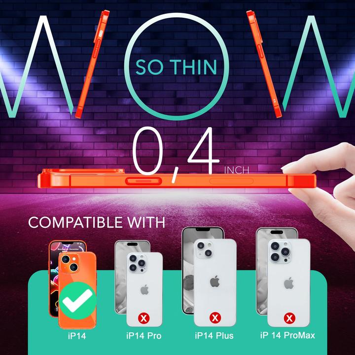 Produktbild Nalia Klar Transparente Neon Silikon Hülle (Apple iPhone 14)