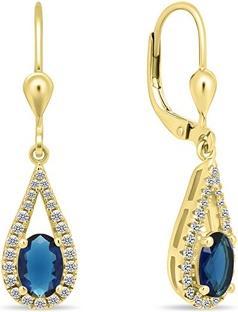 Produktbild Brilio Silver - Beautiful gold-plated earrings with blue zircons EA446YB (Silber aus der Schweiz und Deutschland und Österreich)