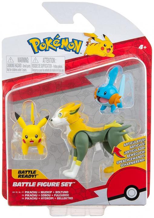 Actual product image Jazwares Pokémon Battle: Hydropi, Pikachu & Bellektro