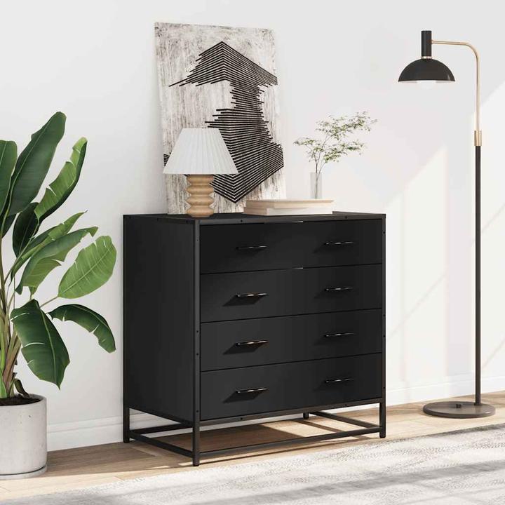 Image du produit VidaXL Armoire à tiroirs Noir 70x41x70 cm Bois composite Commode à tiroirs (70 x 41 x 70 cm)