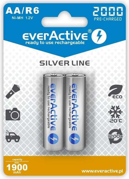Everactive Rechargeable batteries Ni-MH R6 AA 2000 mAh Silver Line - Battery - Mignon (AA) (2 pcs., AA, 2000 mAh)