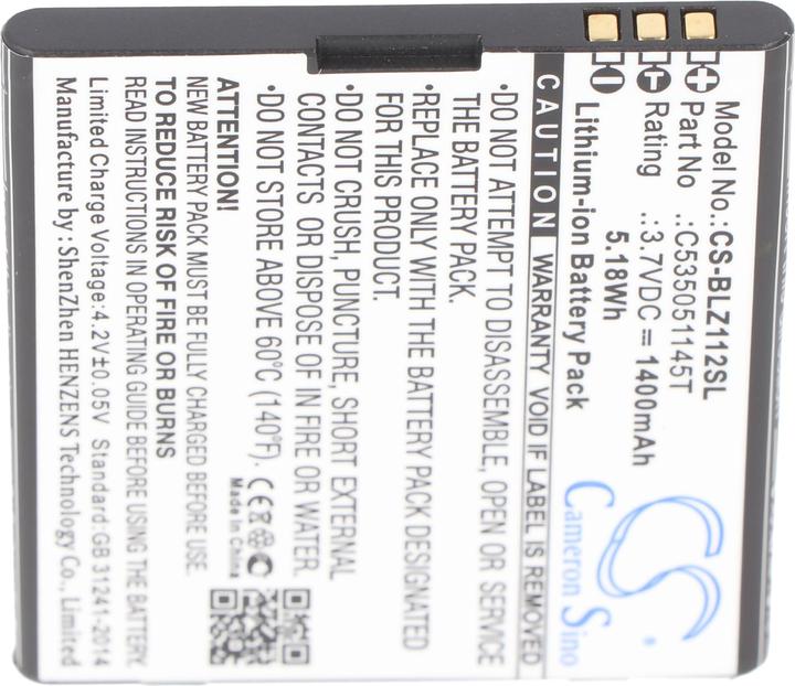 Actual product image XCell Battery suitable for Blu Yezz, Blu YZ1120 Battery type C535051145T, 1400mAh 3.7V