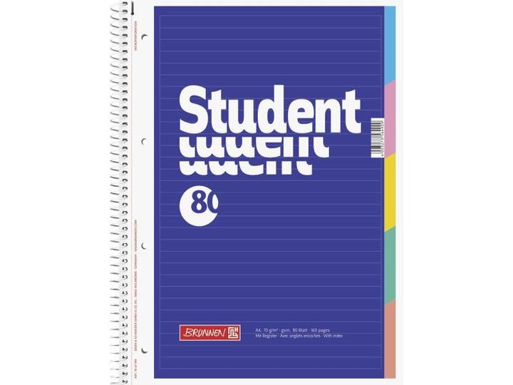Image du produit Carnet de notes du collège avec registre (A4, Blanc, Couverture souple)