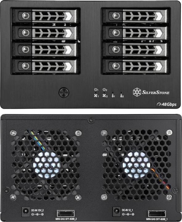 Produktbild Silverstone SST-TS821S - Mini SAS Externes Festplattengehäuse für 8x 2.5" SAS/SATA HDD oder SSD mit (2.5")