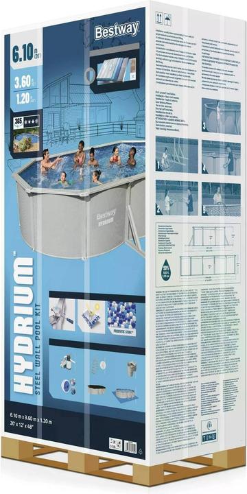 Immagine prodotto Bestway Pool Hydrium Komplett-Set 610 x 366 x 122 cm (610 x 366 x 122 cm)