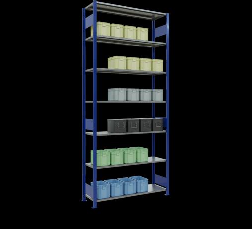 Immagine prodotto Schulte Lagertechnik Sistema di scaffalature di base senza viti MULTIplus150 con ripiani di lunghezza