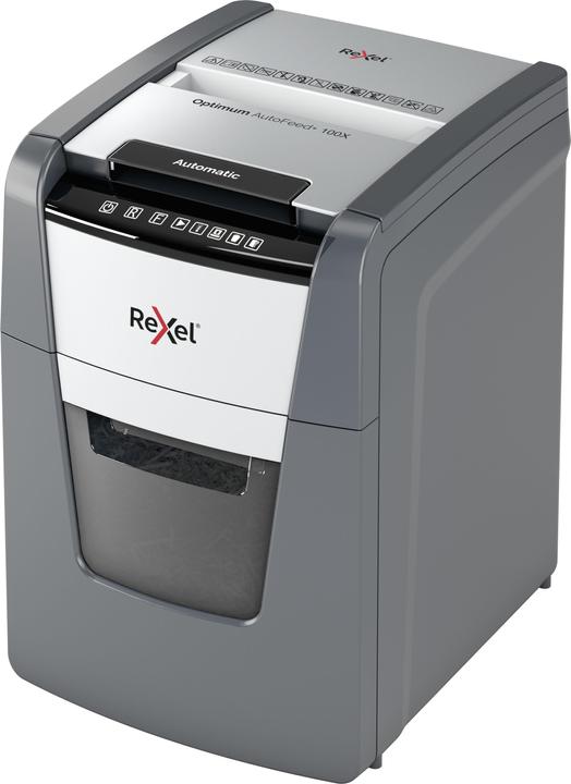 Produktbild Rexel Automatischer Aktenvernichter Optimum Autofeed 100X, 4x28mm, P4, 34l (Partikelschnitt)