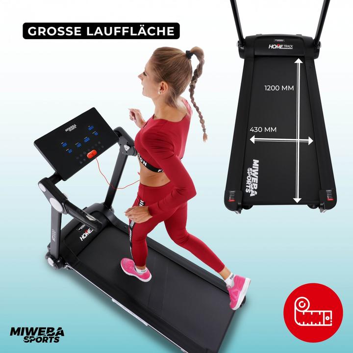 Produktbild Miweba Sports Laufband HT3000 Steigung klappbar elektrisch Fitness Heimtrainer (Schwarz/Weiss)