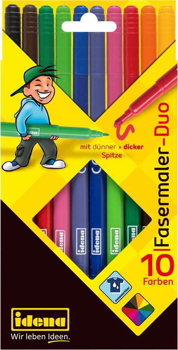 Produktbild Idena Fasermaler Duo 10 Stück sortiert (Mehrfarbig, 10 x)