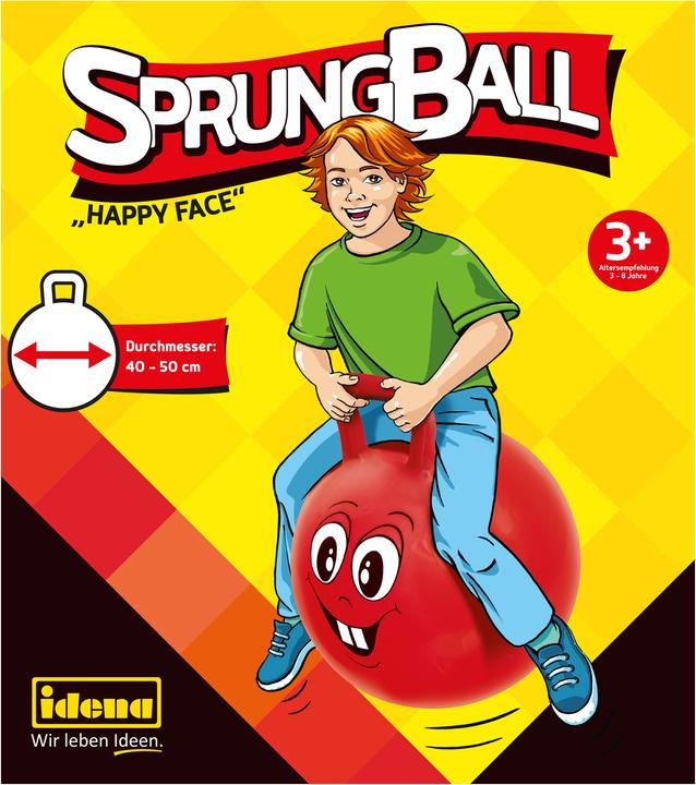 Produktbild Idena Sprungball rot Happy Face, Ø 45-50cm