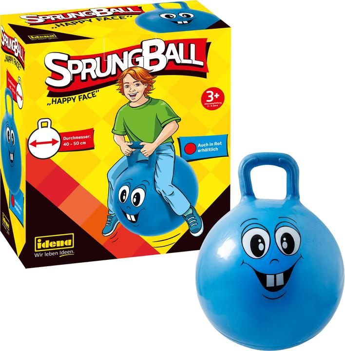 Actual product image Idena Bouncy ball blue Happy Face, Ø 45-50cm