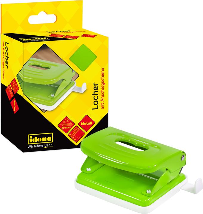 Actual product image Idena Metal hole punch green for 20 sheets